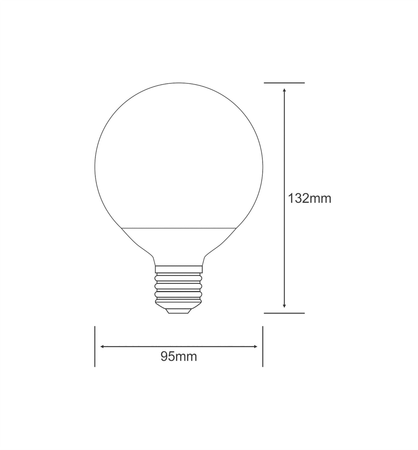 Luxram High Power SMD LED Globe 95mm 2.0 E27 14W Natural White 4000K 1230lm LED