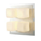 Diyas IP44 Cube Flush  4 Light G9 Polished Chrome & Aluminium/Opal Glass Ceiling Light Fitting