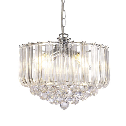 Deco Lana Pendant with Acrylic Spheres, 3 Light E14 Polished Chrome Finish