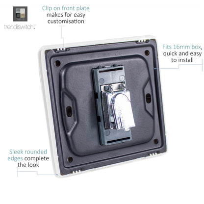 Trendi Switch 1 Gang Male F-Type Satellite Television Socket in Matt White - ART-SATMWH