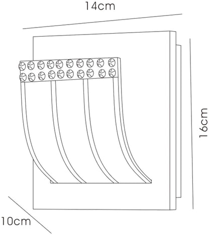 Diyas Charis Wall Light 1 Light G9 Polished Chrome/Glass/Crystal