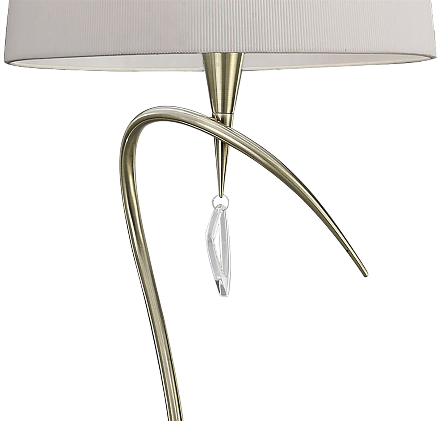 Mantra Mara Floor Lamp 4 Light E27, Antique Brass with Ivory White Shade