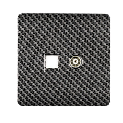 Trendi Switch 2 Gang TV Co-Axial & RJ45 Cat 6 Modern Designer PC Ethernet Sockets in Carbon Fibre