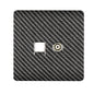 Trendi Switch 2 Gang TV Co-Axial & RJ45 Cat 6 Modern Designer PC Ethernet Sockets in Carbon Fibre