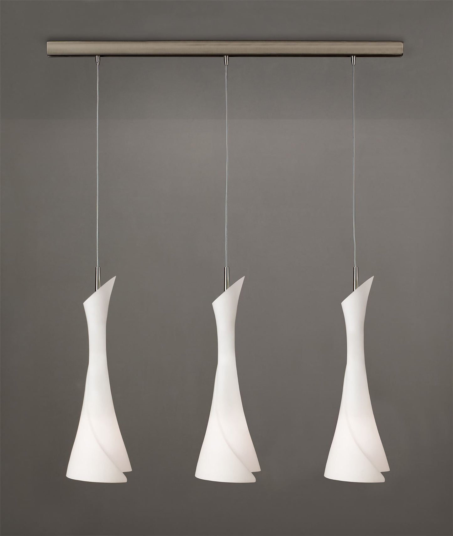 Mantra M0771 Zack Linear Pendant 3 Light E27 Line, Satin Nickel