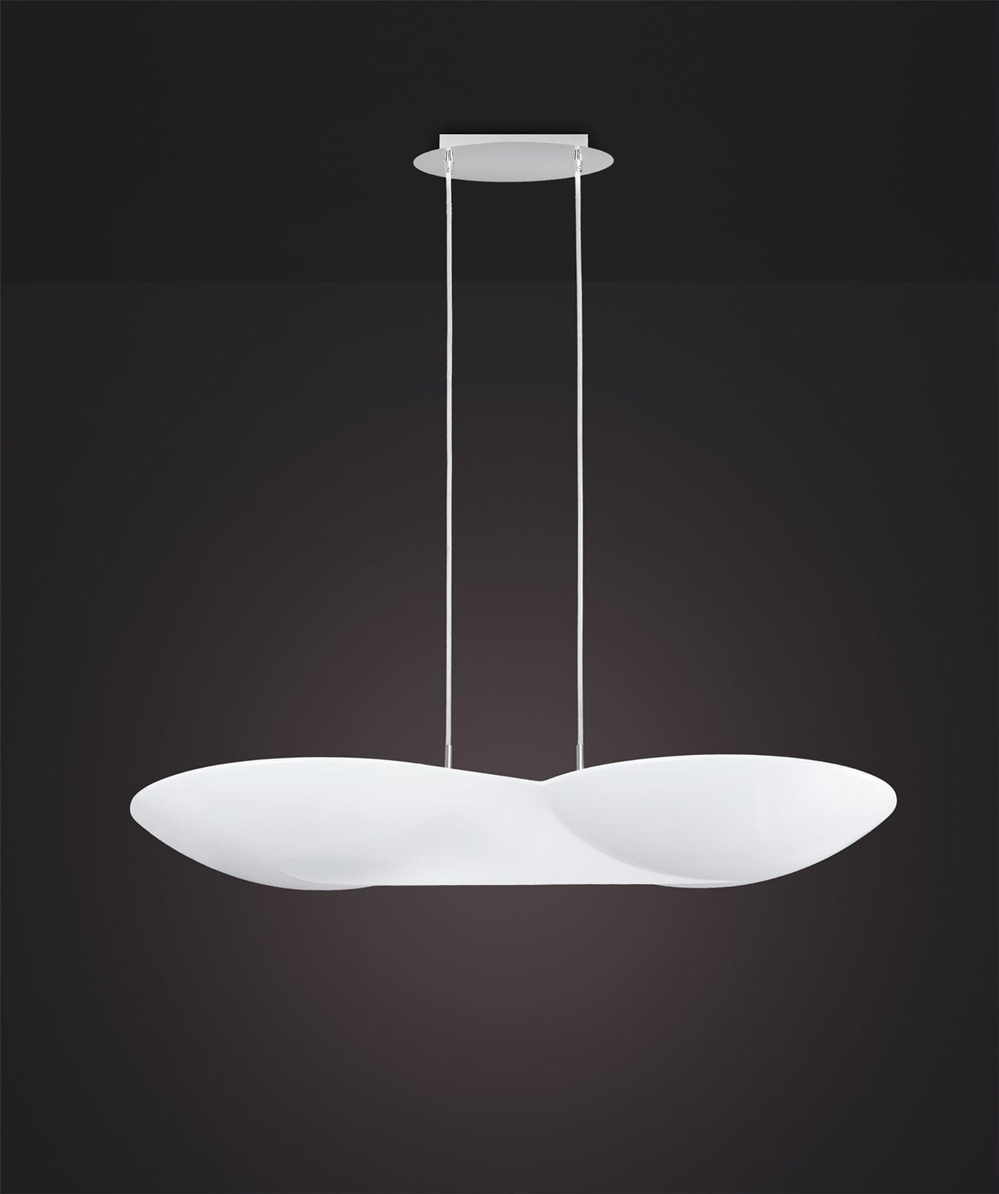 Mantra M5872 Flow Linear Pendant 6 Light GU10, Chrome, White