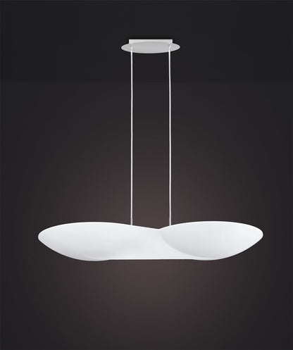 Mantra M5872 Flow Linear Pendant 6 Light GU10, Chrome, White