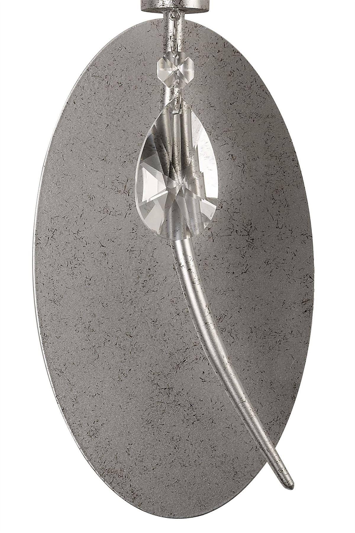 Mantra M6305 Sophie Wall Light, 1 x E14 (Max 20W), Silver Painting, White Shade
