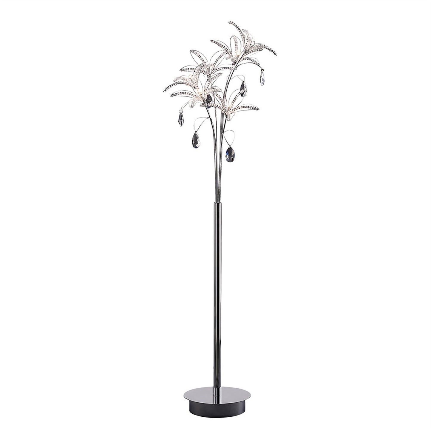 Diyas Kenzo Floor Lamp 6 Light G4 Polished Chrome/Crystal, NOT LED/CFL Compatible