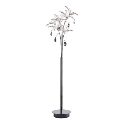 Diyas Kenzo Floor Lamp 6 Light G4 Polished Chrome/Crystal, NOT LED/CFL Compatible