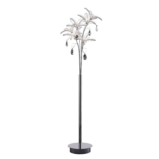 Diyas Kenzo Floor Lamp 6 Light G4 Polished Chrome/Crystal, NOT LED/CFL Compatible