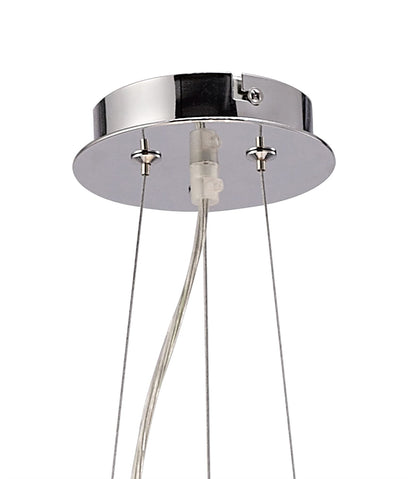 Diyas Amada 45cm  6 Light G9, Polished Chrome/Opal White Glass Ceiling Pendant Light Fitting