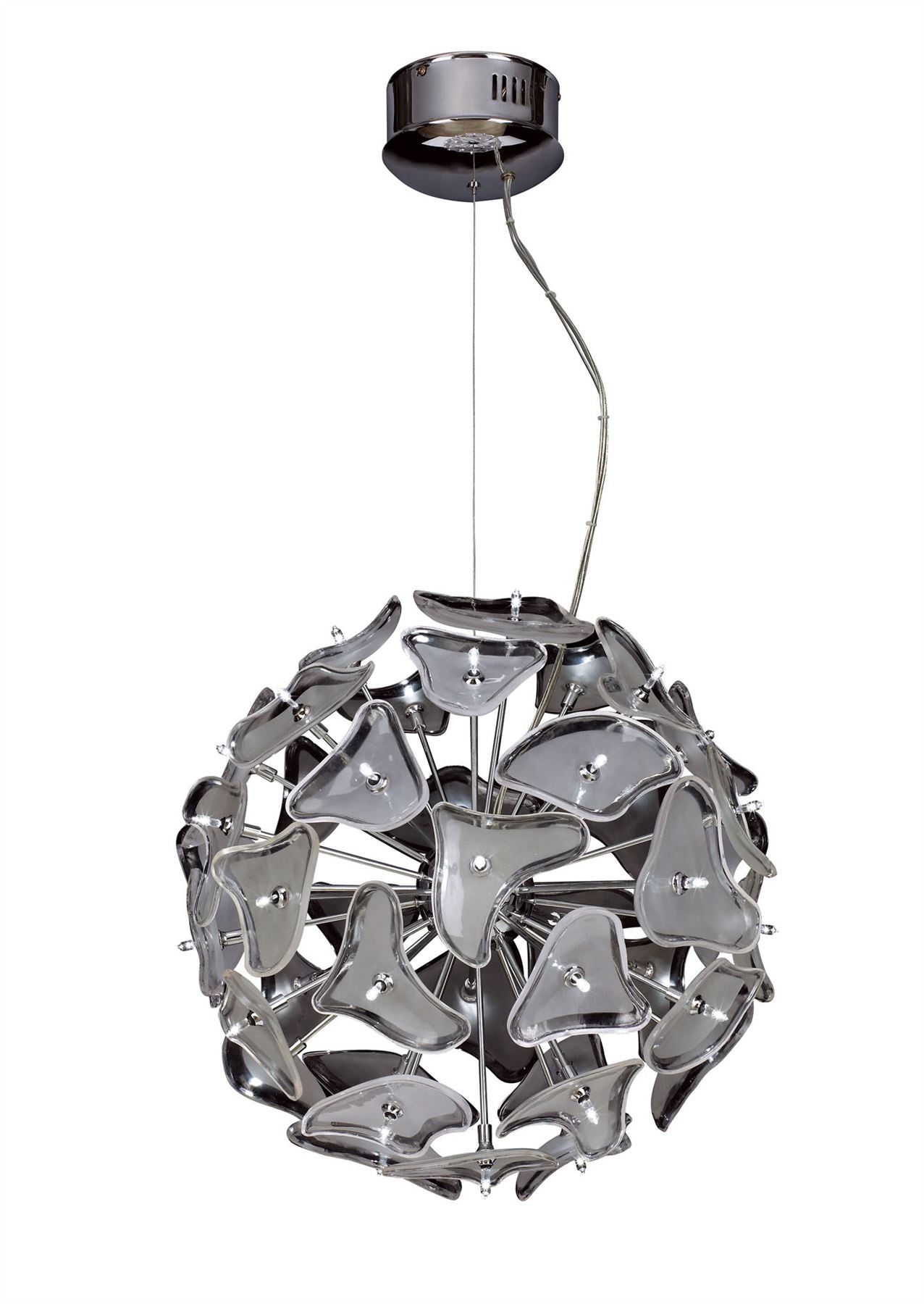 Mantra Otto 46cm Pendant 41 Light G4 Sphere, Polished Chrome/Frosted Glass, NOT LED/CFL Compatible