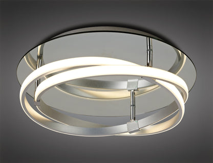 Mantra M5727 Infinity Flush 30W LED 3000K, 2500lm, Dimmable Silver/Polished Chrome/White Acrylic, 3yrs Warranty - M5727 Ceiling