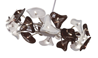 Mantra Otto 65cm Pendant 24 Light G4 Ring, Polished Chrome/Frosted Glass/Black Glass, NOT LED/CFL Compatible