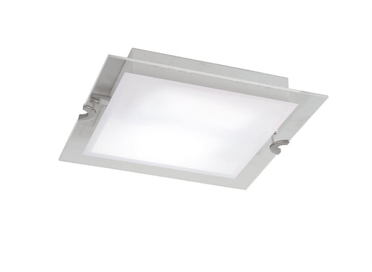 Mantra Fusion Melbourne Square Ceiling 15W LED 3000K, 1350lm, Polished Chrome/Frosted White Glass, 3yrs Warranty Ceiling