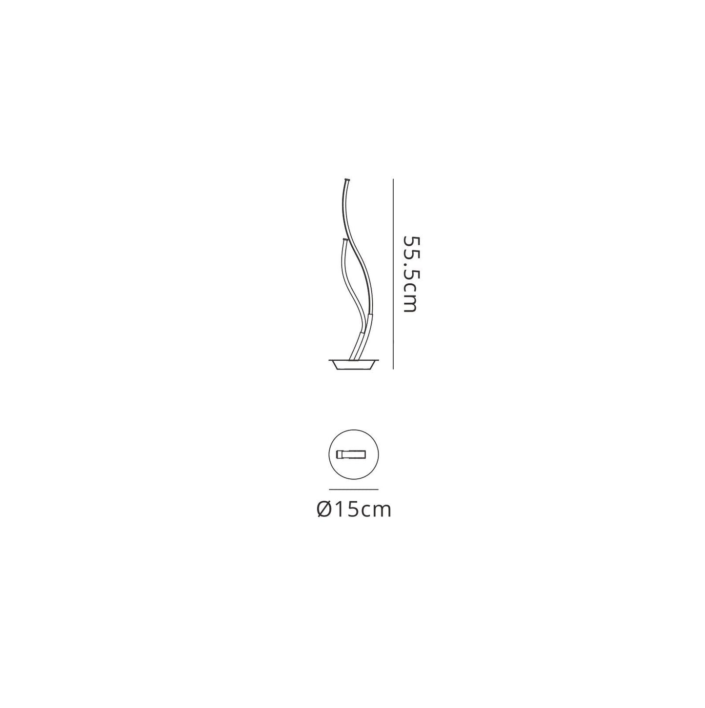 Mantra M6109 Corinto Table Lamp 55cm, 12W LED, 3000k, 960lm, Silver Chrome, Touch Dimmer, 3yrs Warranty