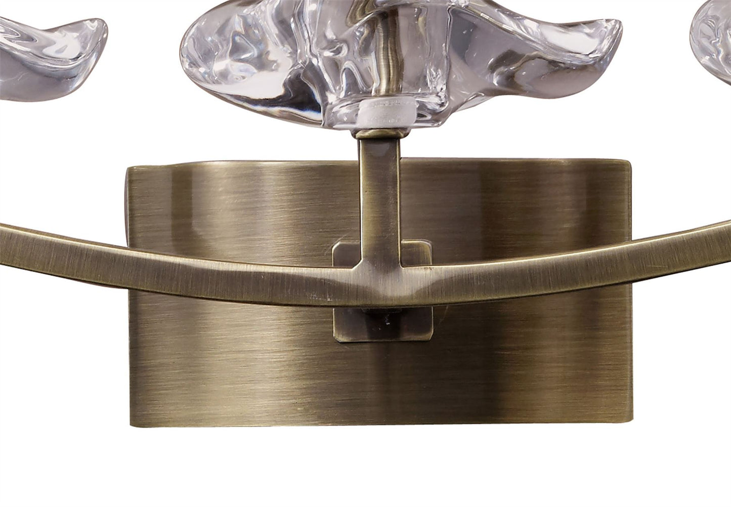Mantra Akira Wall Light Switched 3 Light E14, Antique Brass with Cream Shade