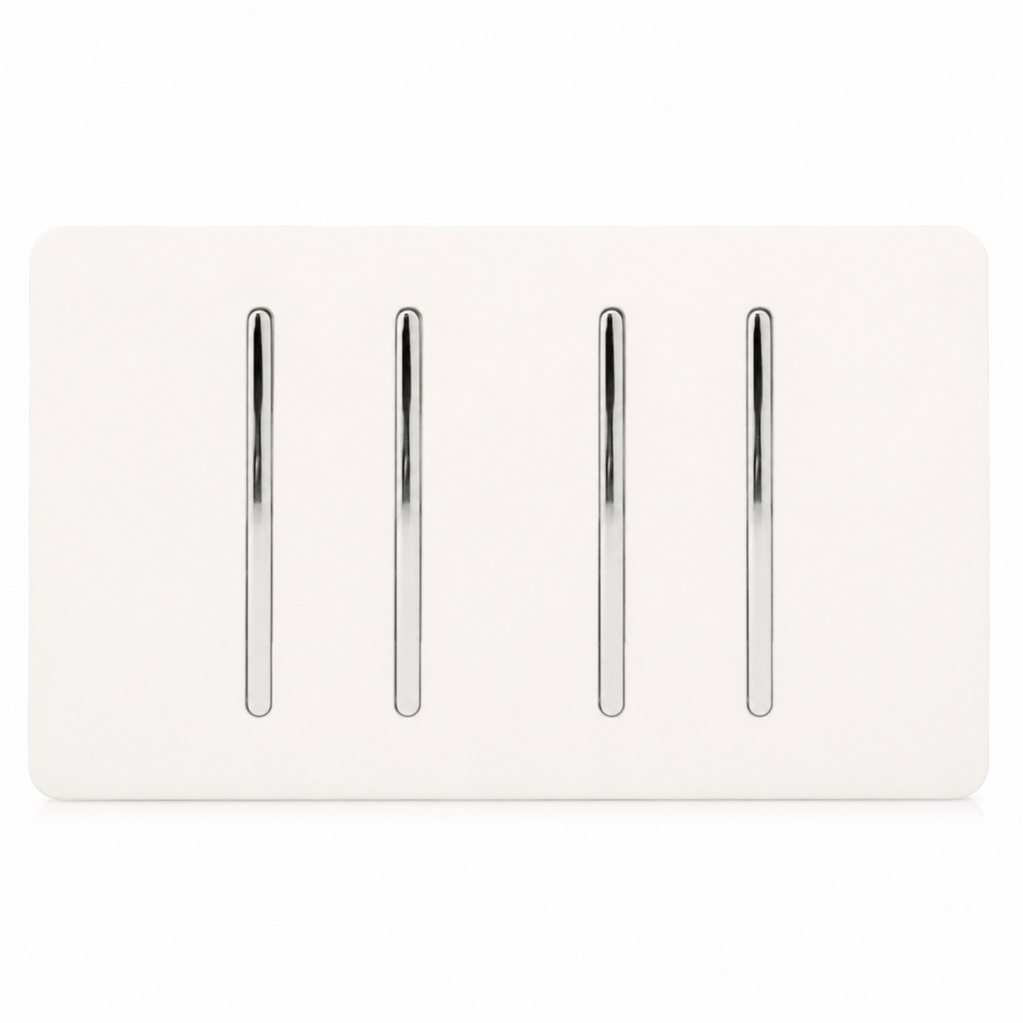 Trendi 4 Gang 2 Way Rocker Double Plate Tactile Light Switch Matt White - ART-SS44MWH
