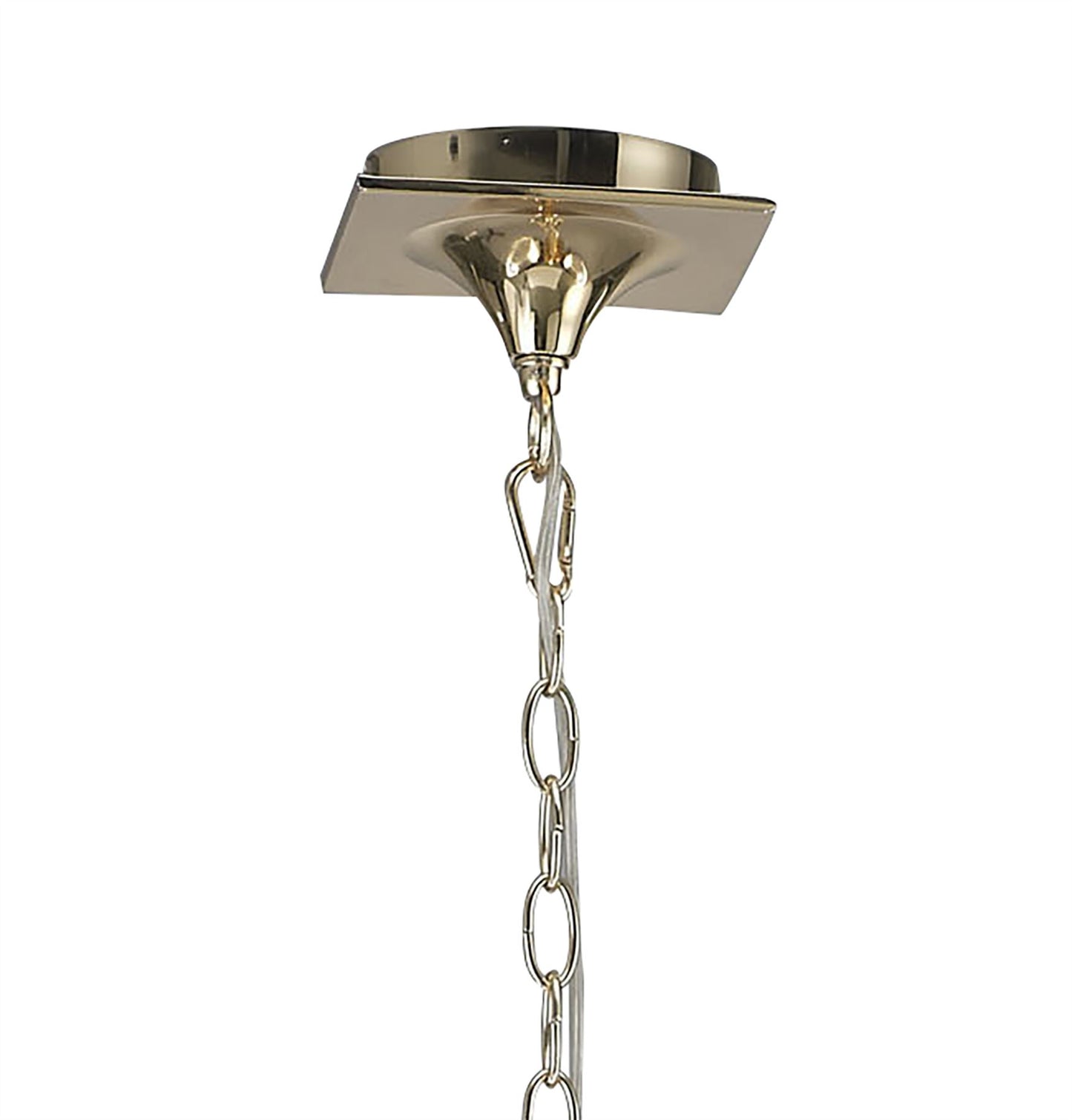 Mantra Mara Linear Pendant 2 Arm 4 Light E14, French Gold with Ivory White Shades