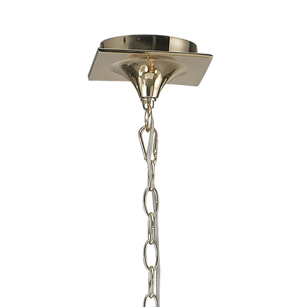 Mantra Mara Linear Pendant 2 Arm 4 Light E14, French Gold with Ivory White Shades