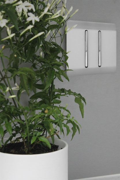 Trendi 2 Gang 2 Way Artistic Modern Glossy 10 Amp Rocker Tactile Light Switch Stainless Steel