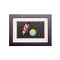 Diyas Home Crystal Wall Art (DH) Bambino Rocket In Space, Black Frame Red Crystal Framed