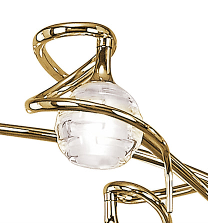 Mantra Dali 70cm Telescopic Pendant Convertible To Semi Flush 6 Light G9, Polished Brass