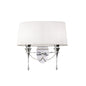 Mantra Lucca Wall Light Switched 2 Light E27, Polished Chrome with White Shade & Clear Crystal