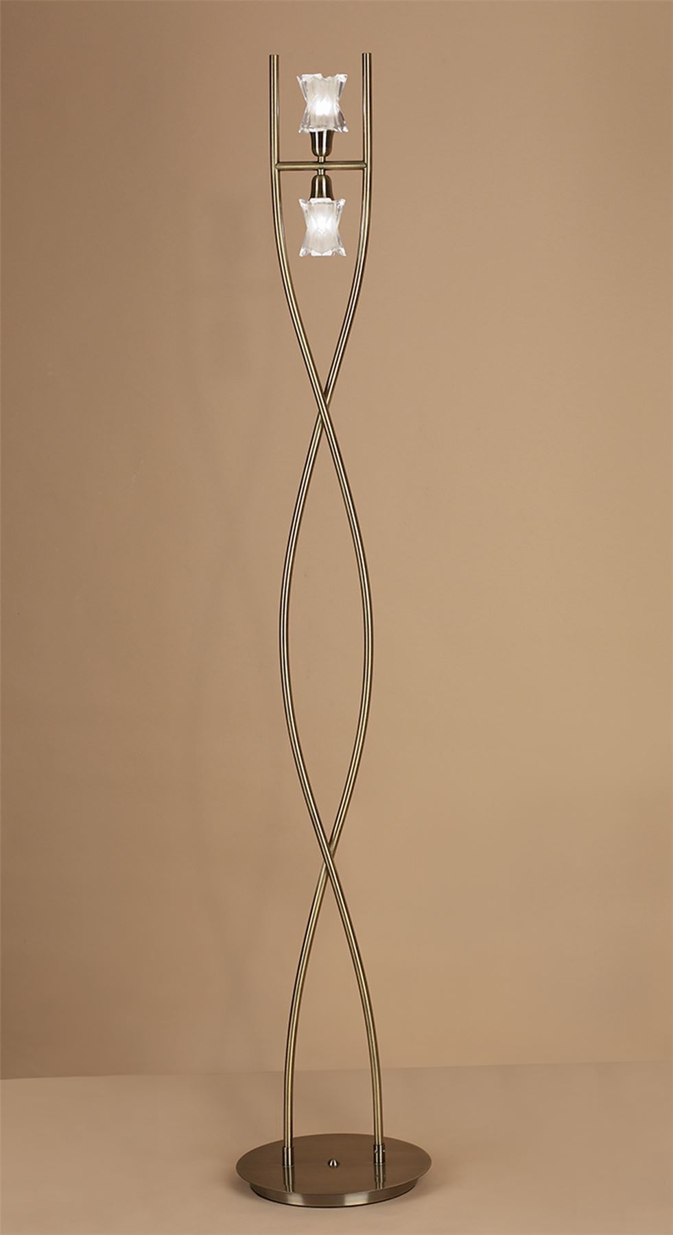 Mantra Alaska G9 Floor Light G9 2 Light G9, Antique Brass, NOT LED/CFL Compatible