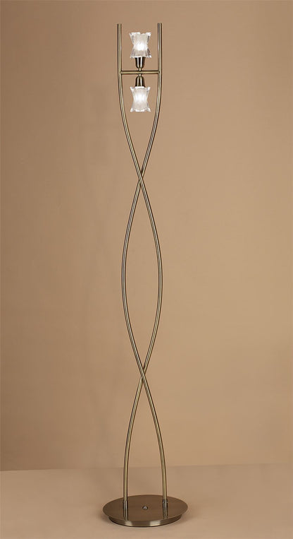 Mantra Alaska G9 Floor Light G9 2 Light G9, Antique Brass, NOT LED/CFL Compatible