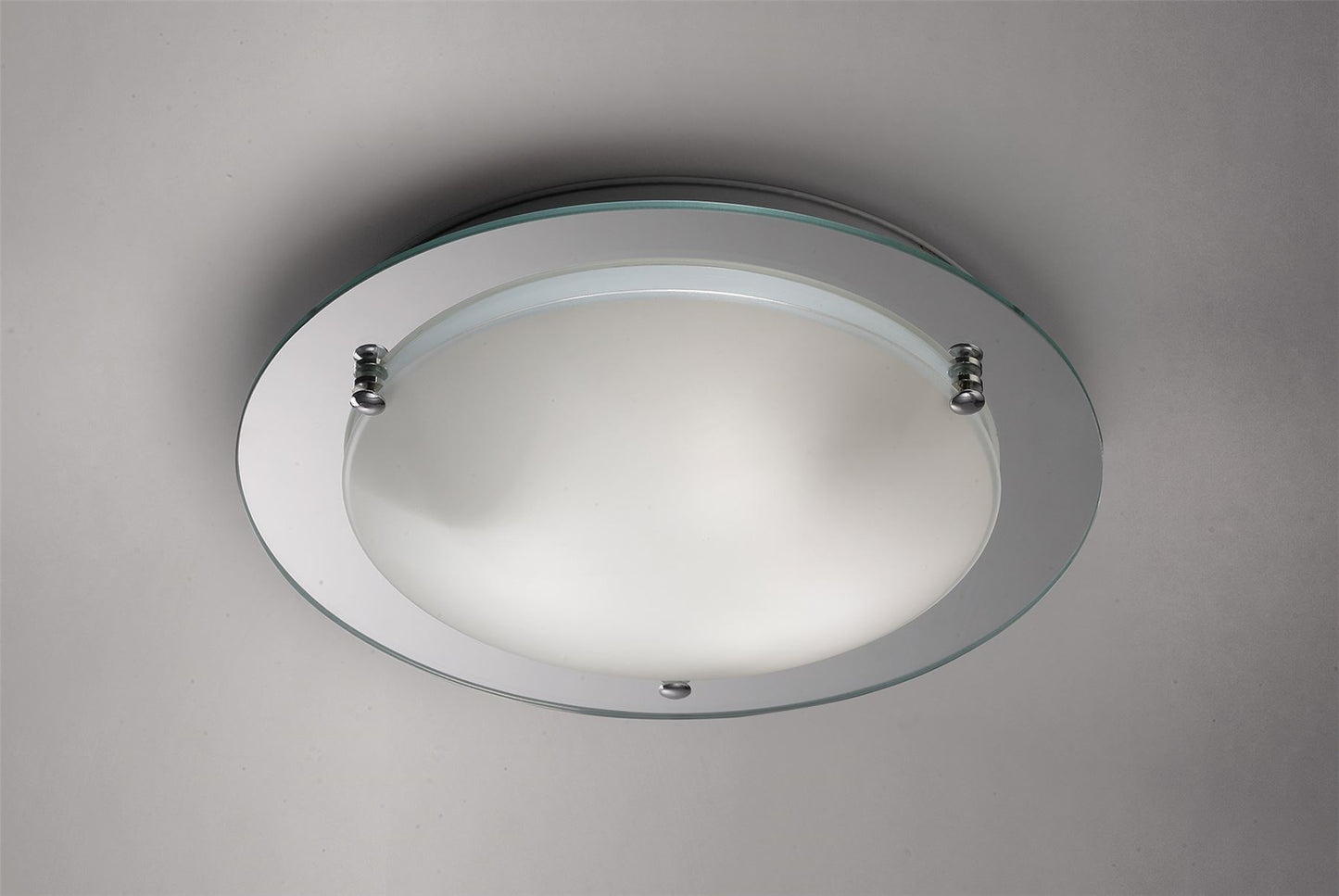Deco Brooklyn Ceiling Light, 450mm Round, 3 Light E27 Polished Chrome