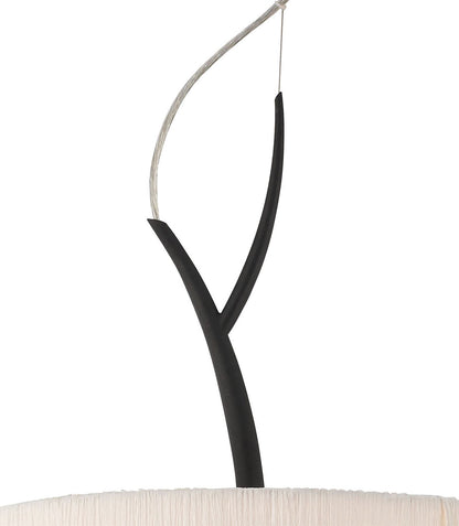 Mantra M1153 Eve Pendant 3 Light E27, Anthracite with White Round Shade