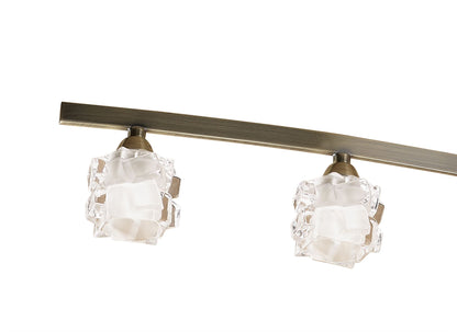 Mantra M1860 Ice Rectangular Telescopic 8 Light G9 ECO, Antique Brass