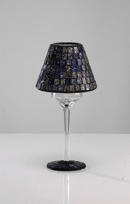Diyas Home (DH) Carissa Mosaic Candle Holder Purple/Multi-Colour Mosaic
