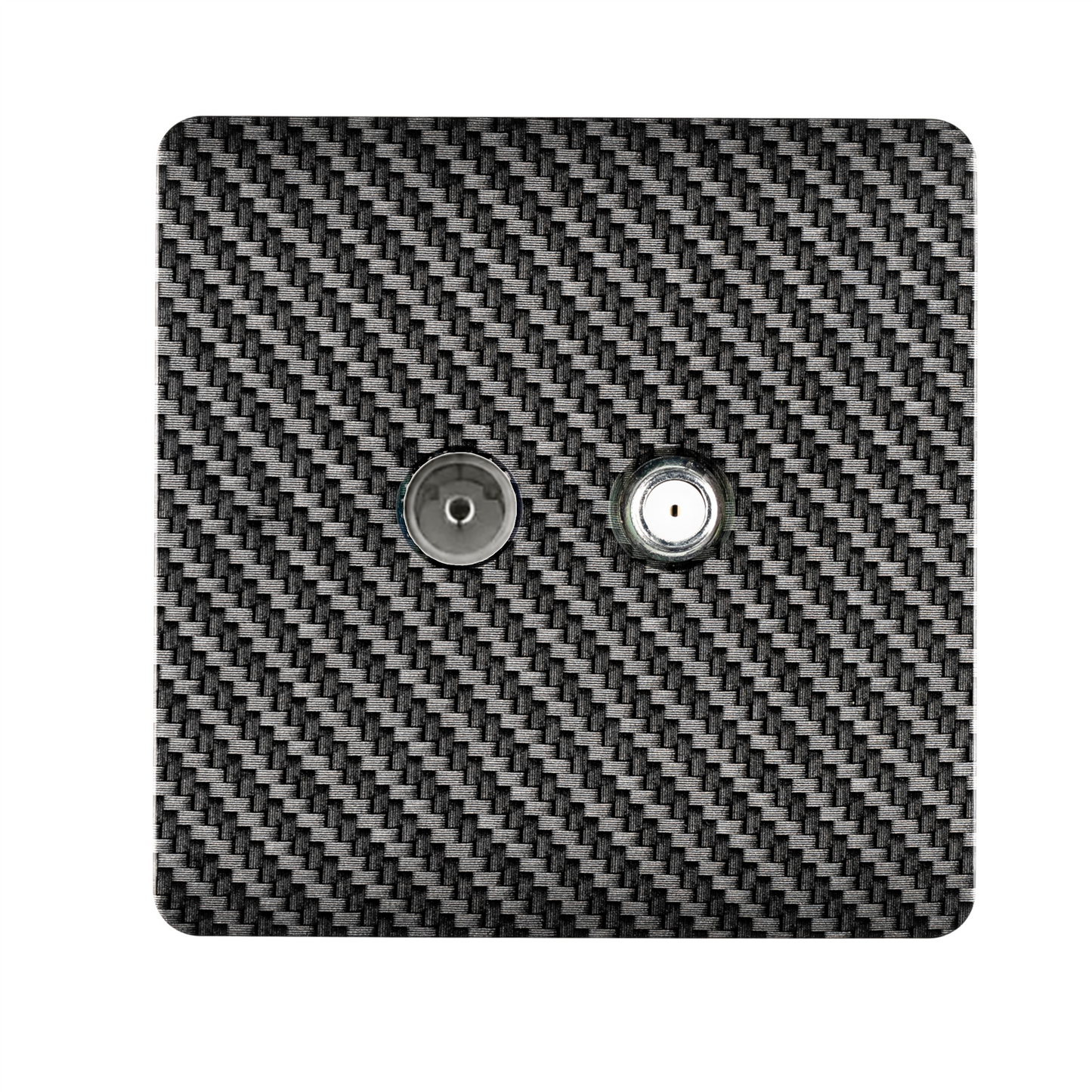Trendi Switch Carbon Fibre TV Coaxial & F-Type Satellite Socket - Screwless