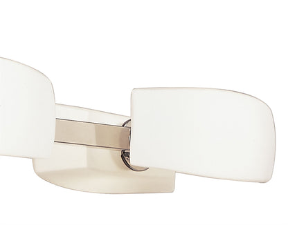 Mantra Lupa Rectangular Telescopic Pendant Bar 6 Light G9, Polished Chrome/Frosted White Glass