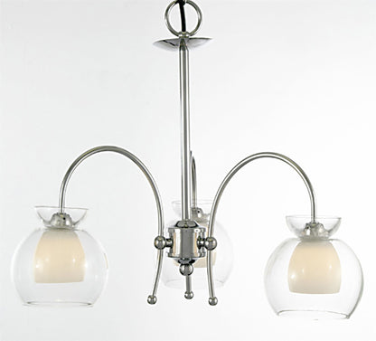 Diyas Malvina 36cm /Semi Flush 3 Light G9 Polished Chrome/Clear Glass Ceiling Pendant Light Fitting