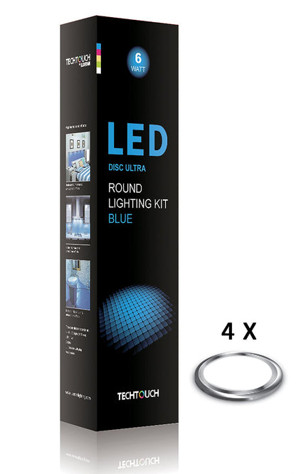 Techtouch Disc Ultra Blue Kit 4x18 LED (6W) C/W 2.5m Cable Indoor