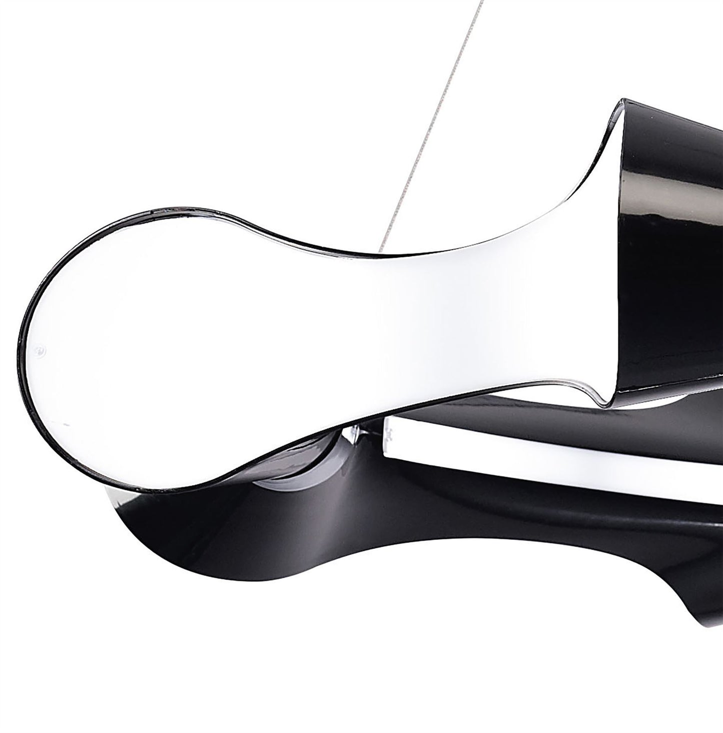 Mantra M1551 Ora Pendant 8 Flat Round Light E27, Gloss Black/White Acrylic/Polished Chrome