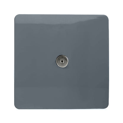 Trendi Artistic Modern Glossy Tactile TV Socket Warm Grey