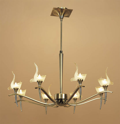 Mantra Viena 71.5cm Telescopic Pendant Round 8 Light G9, Antique Brass