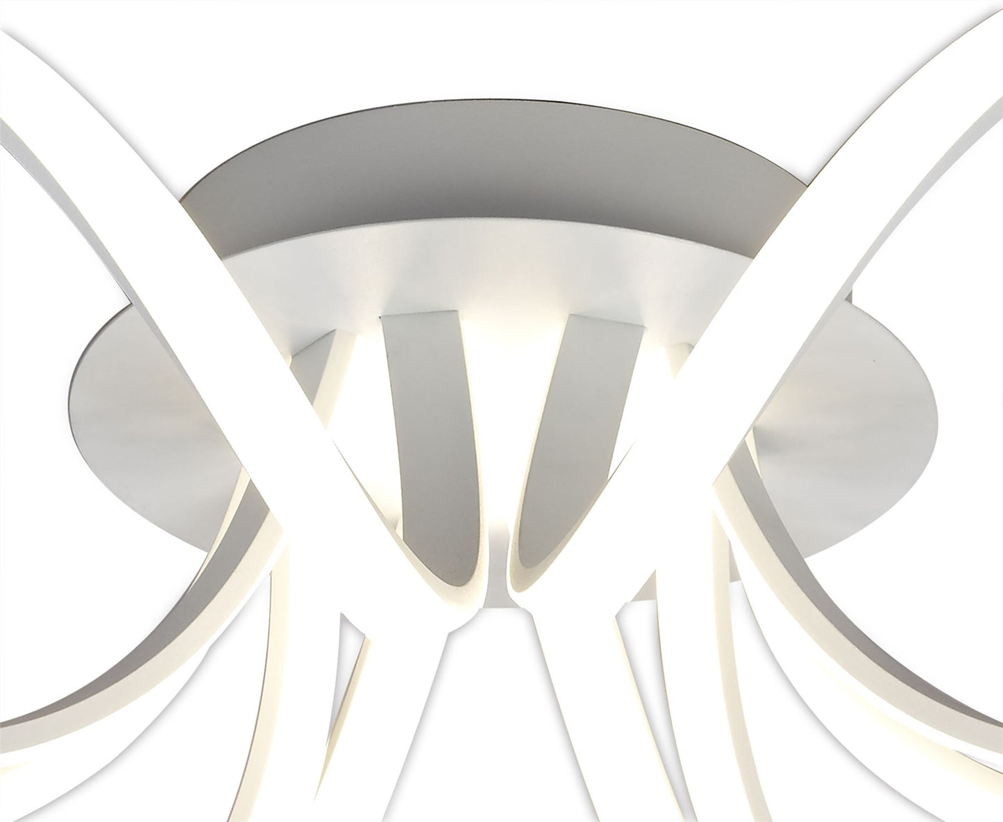 Mantra Knot Led Blanco M6037 Knot Blanco Ceiling 74cm Round 5 Looped Arms 60W LED 2800K, 4800lm, Dimmable, White/Frosted Acrylic, 3yrs Warranty - M6037 Ceiling