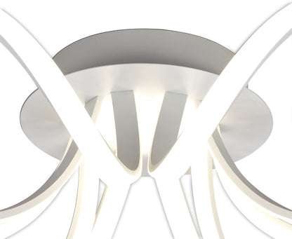 Mantra Knot Led Blanco M6037 Knot Blanco Ceiling 74cm Round 5 Looped Arms 60W LED 2800K, 4800lm, Dimmable, White/Frosted Acrylic, 3yrs Warranty - M6037 Ceiling