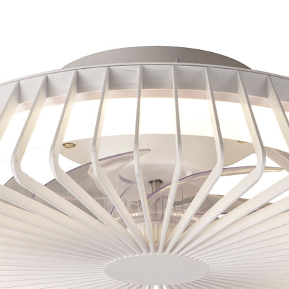 Himalaya Mini 53cm 70W LED Round Ceiling Light With 30W DC Reversible Fan, 2700-5000K Tuneable White, 4900lm, Remote Control, White, 3yrs Warranty