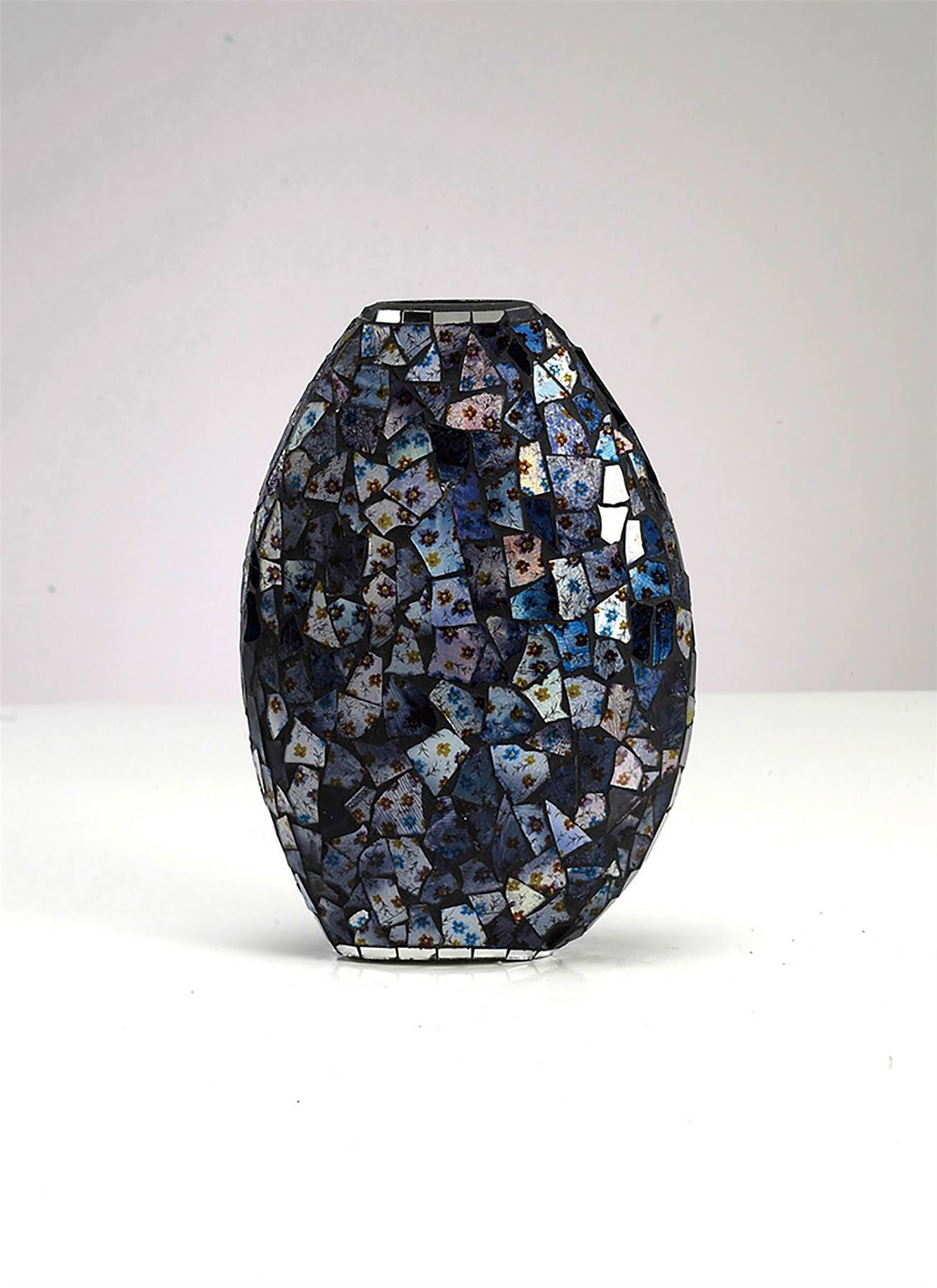 Diyas Home (DH) Myra Mosaic Vase Small Blue/Silver Mosaic
