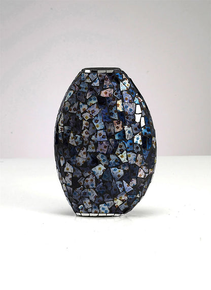 Diyas Home (DH) Myra Mosaic Vase Small Blue/Silver Mosaic