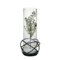 Diyas Home (DH) Oriana Candle Holder 19Cm Black/Clear Glass Art