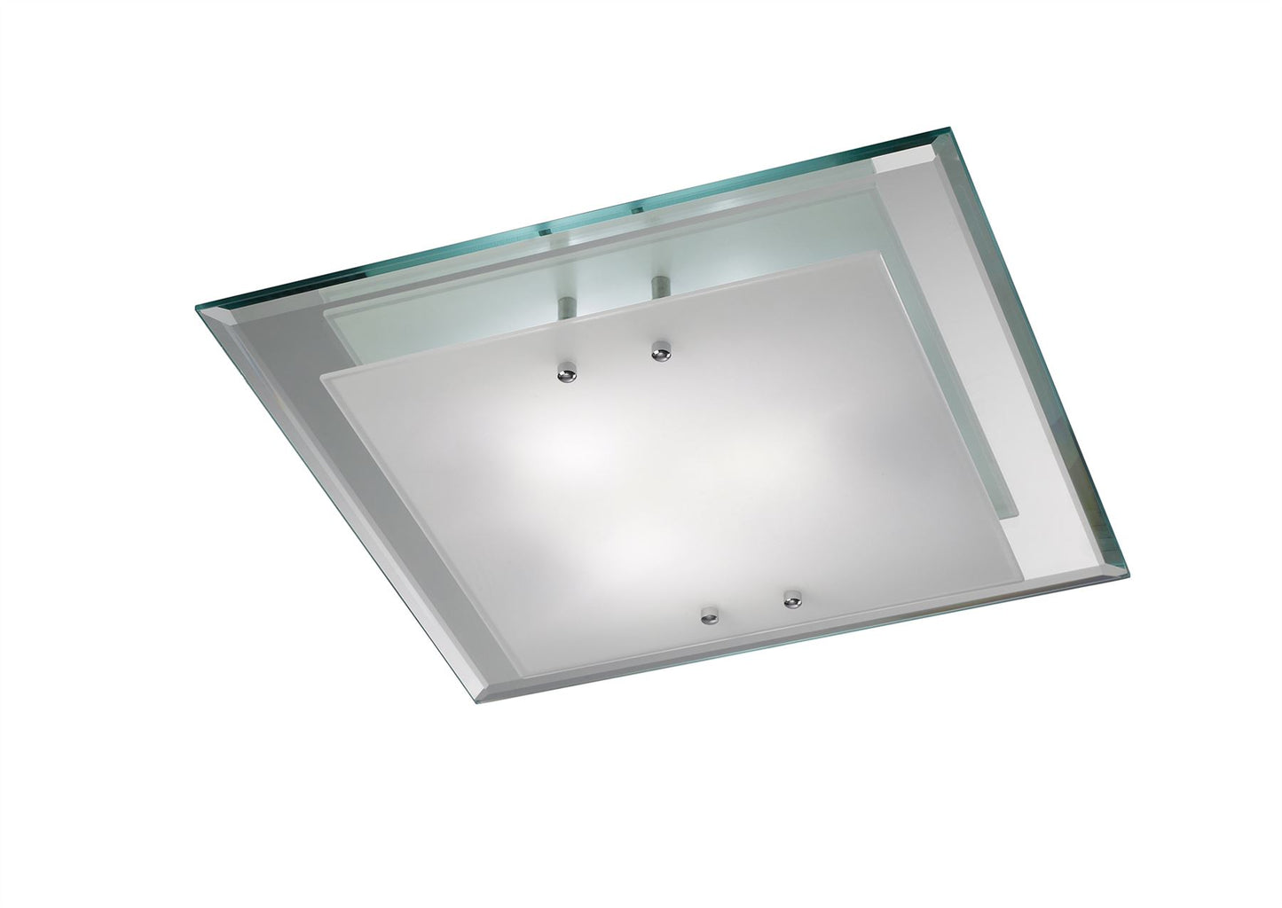 Deco Mira Ceiling Light, 400mm Square, 3 Light E27 Polished Chrome