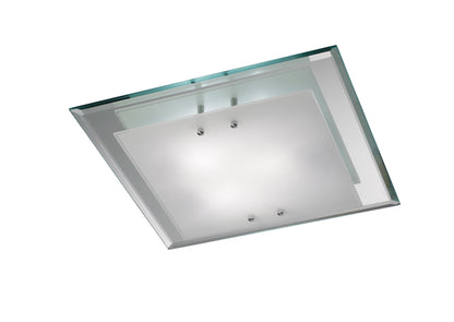 Deco Mira Ceiling Light, 400mm Square, 3 Light E27 Polished Chrome